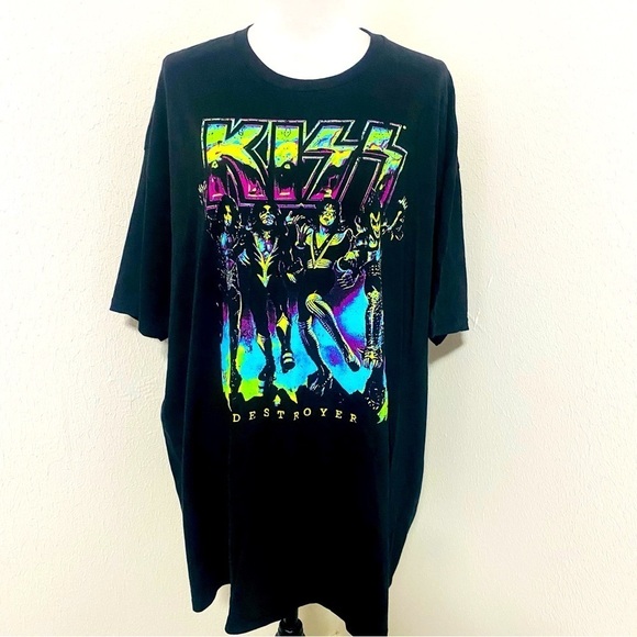 Kiss Other - KISS Hard Rock Heavy Metal Graphic Florescence “Destroyer” 3XL (54-56) Black NWT